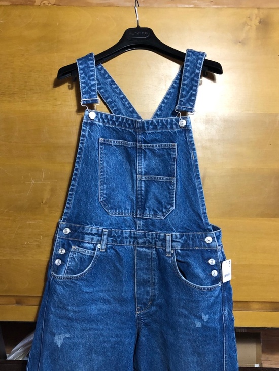 NWT Free People Good Luck Barrel Overalls in Blue Glory size L - Picture 5 of 11